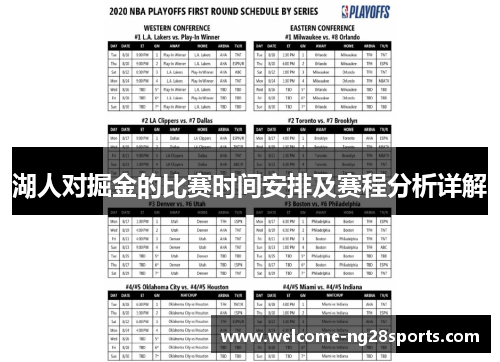 湖人对掘金的比赛时间安排及赛程分析详解